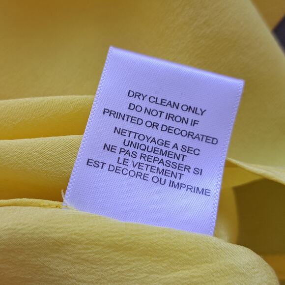 EQUIPMENT Brett Silk Button-Front Shirt Size Small Lemon Yellow Long Sleeve - Picture 10 of 10